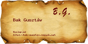 Bak Gusztáv névjegykártya
