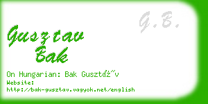 gusztav bak business card